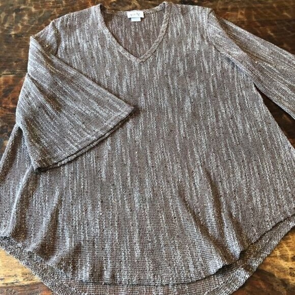 Jordan Taylor Open Weave Sparkle Sweater Taupe Sz.S - Picture 1 of 12